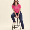 Pink Iconic women's t-shirt in combed cotton Fruit of the Loom