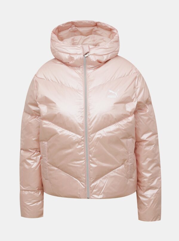 Pink Ladies Quilted Down Jacket Puma Classics Shine Down - Women