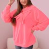 Pink Neon Cotton Blouse with Bow