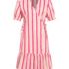 Pink Striped Wrap Linen Dress ORSAY - Women