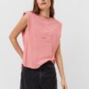 Pink T-shirt with inscription VERO MODA Hollie - Women