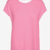 Pink T-shirt with neckline on the back VERO MODA Ulja June - Women