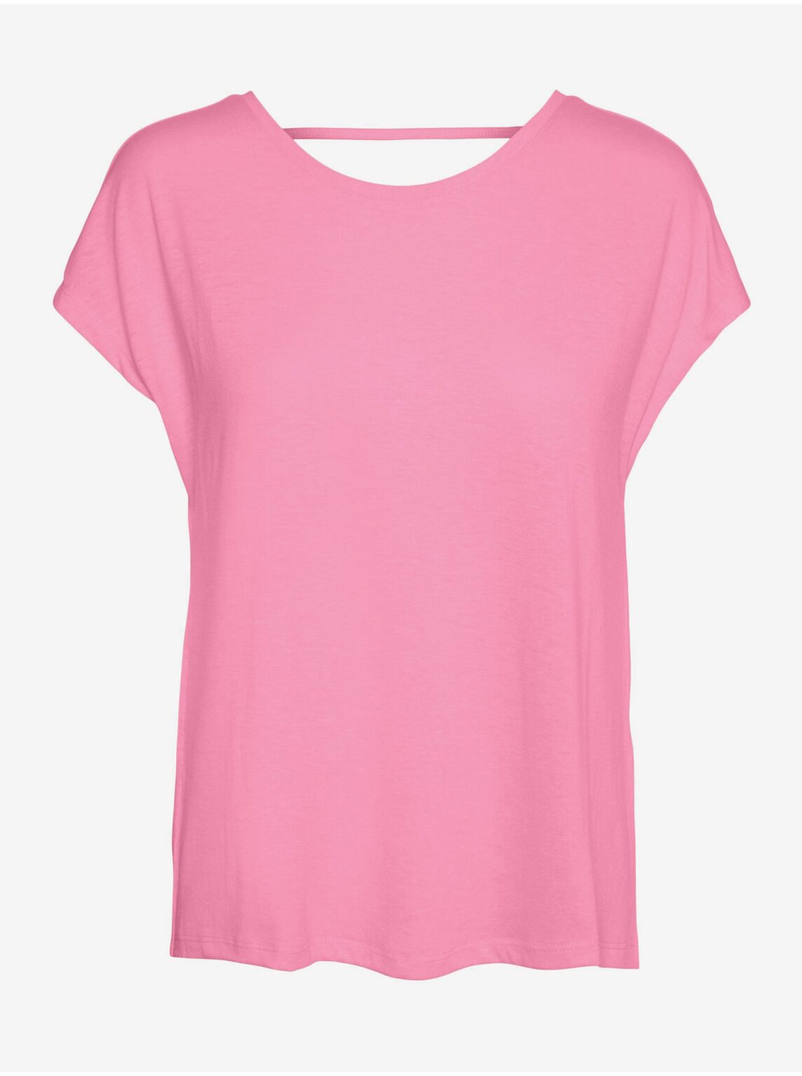 Pink T-shirt with neckline on the back VERO MODA Ulja June - Women