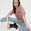 Pink T-shirt with print Pieces - Women