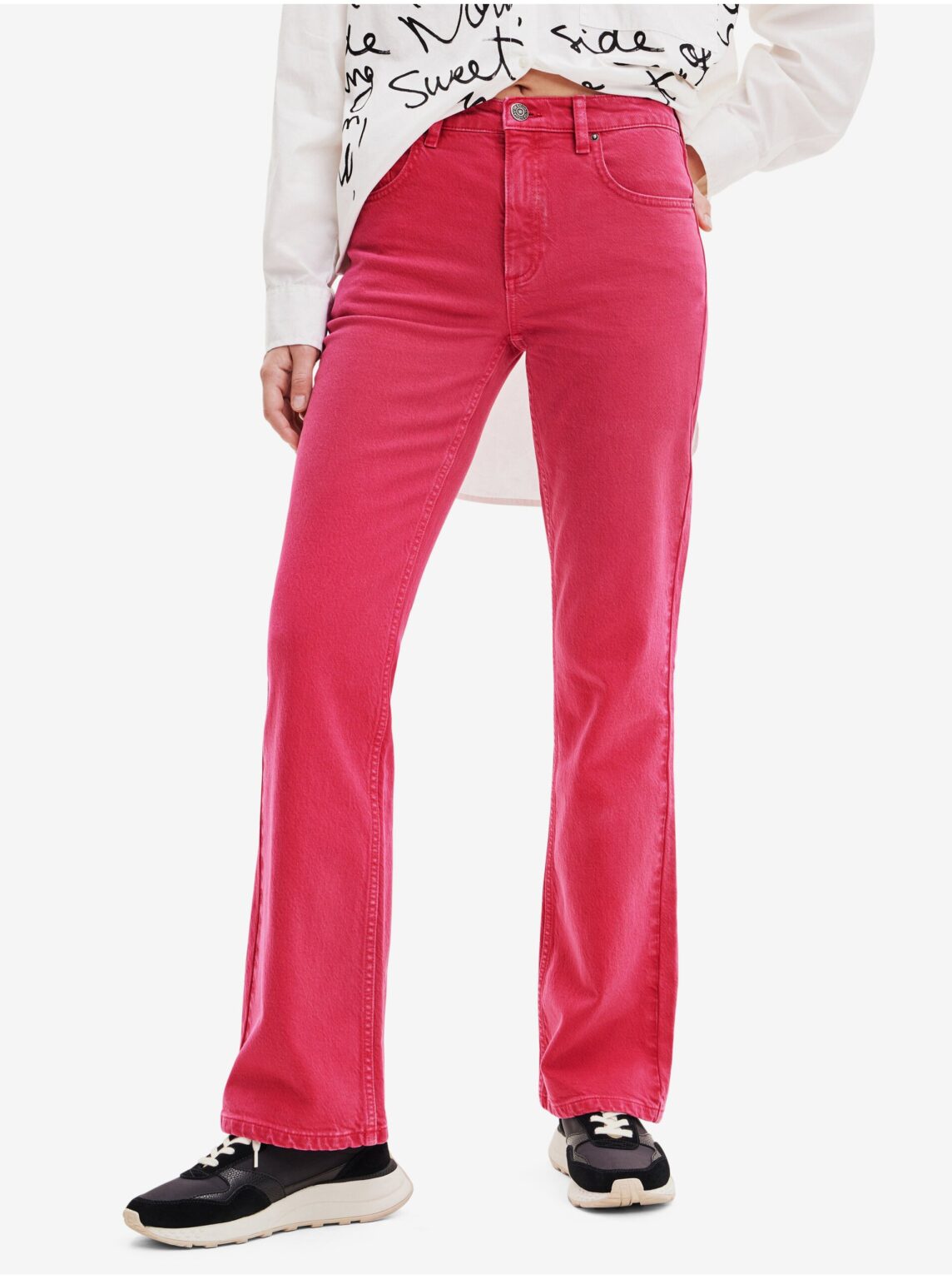 Pink Women's Bootcut Jeans Desigual Oslo - Women's