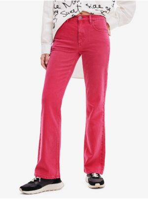 Pink Women's Bootcut Jeans Desigual Oslo - Women's
