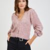 Pink Women's Cardigan with ORSAY Metallic Fibers - Womens