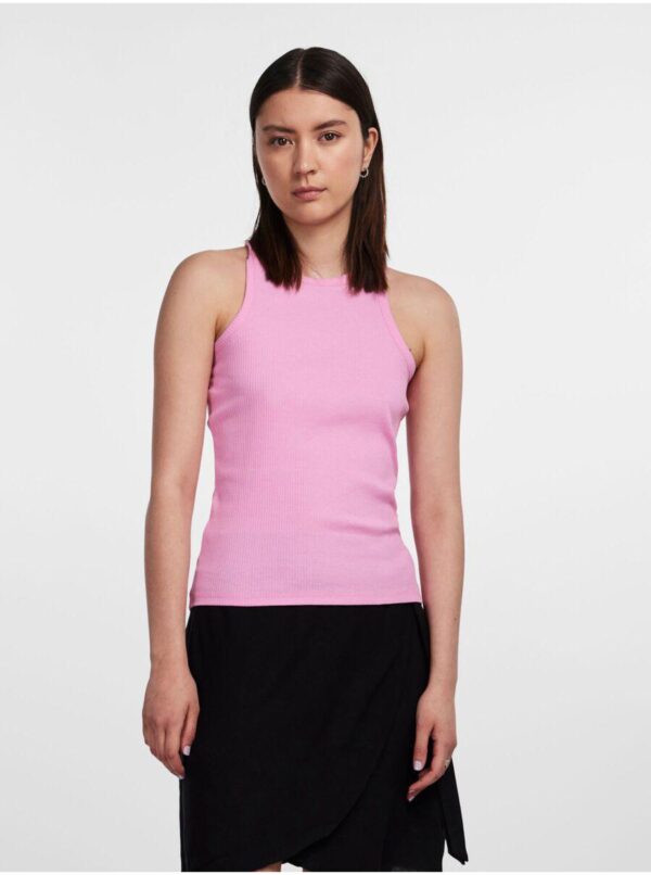 Pink Women's Ribbed Basic Tank Top Pieces Hand - Women's