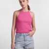 Pink Women's Ribbed Basic Tank Top Pieces Tina - Women