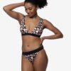 Pink and Black Women's Patterned Swimwear Upper DORINA Lagos - Women