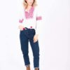 Pink and White Women's Loose Blouse Brakeburn - Women