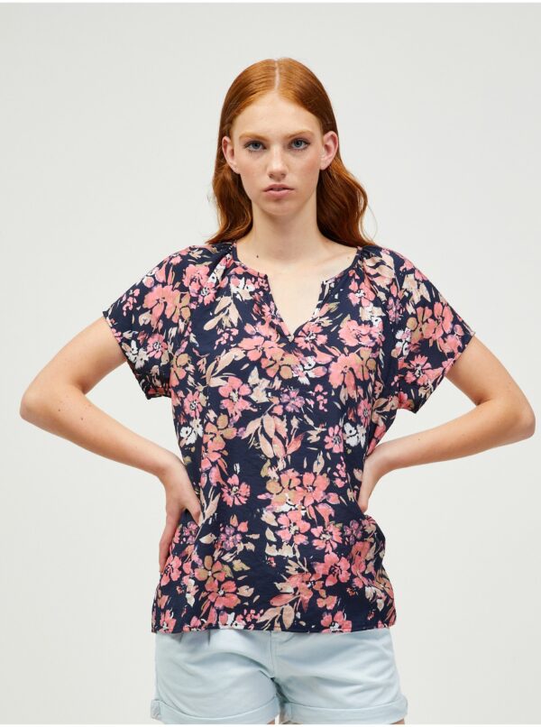 Pink and blue floral blouse VERO MODA Gigi - Women