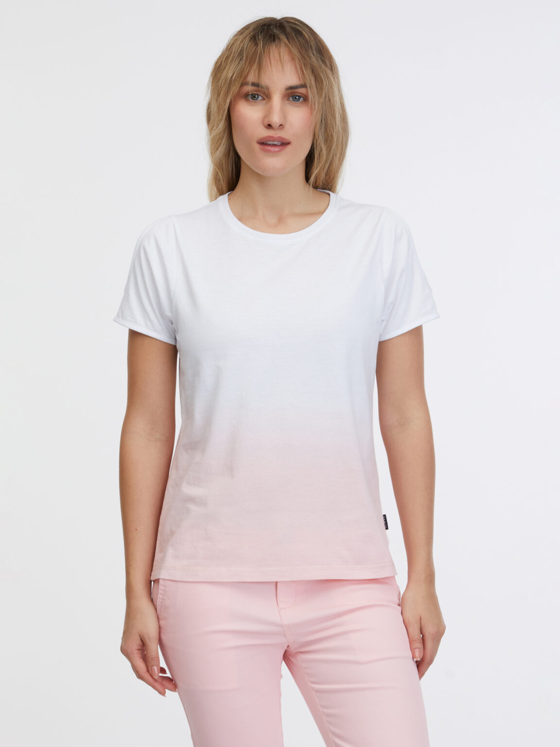 Pink and white women's T-shirt SAM 73 Dolores