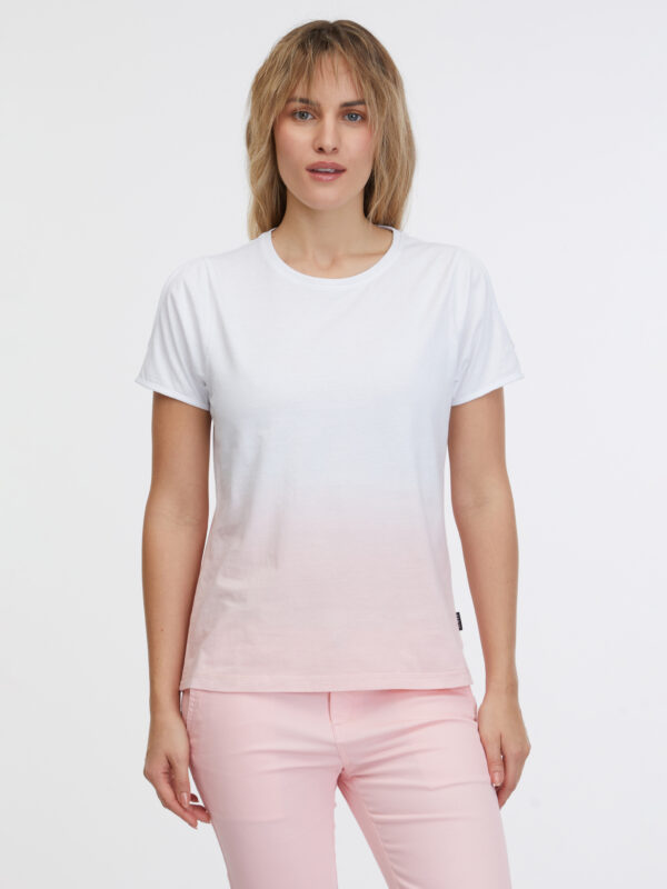 Pink and white women's T-shirt SAM 73 Dolores
