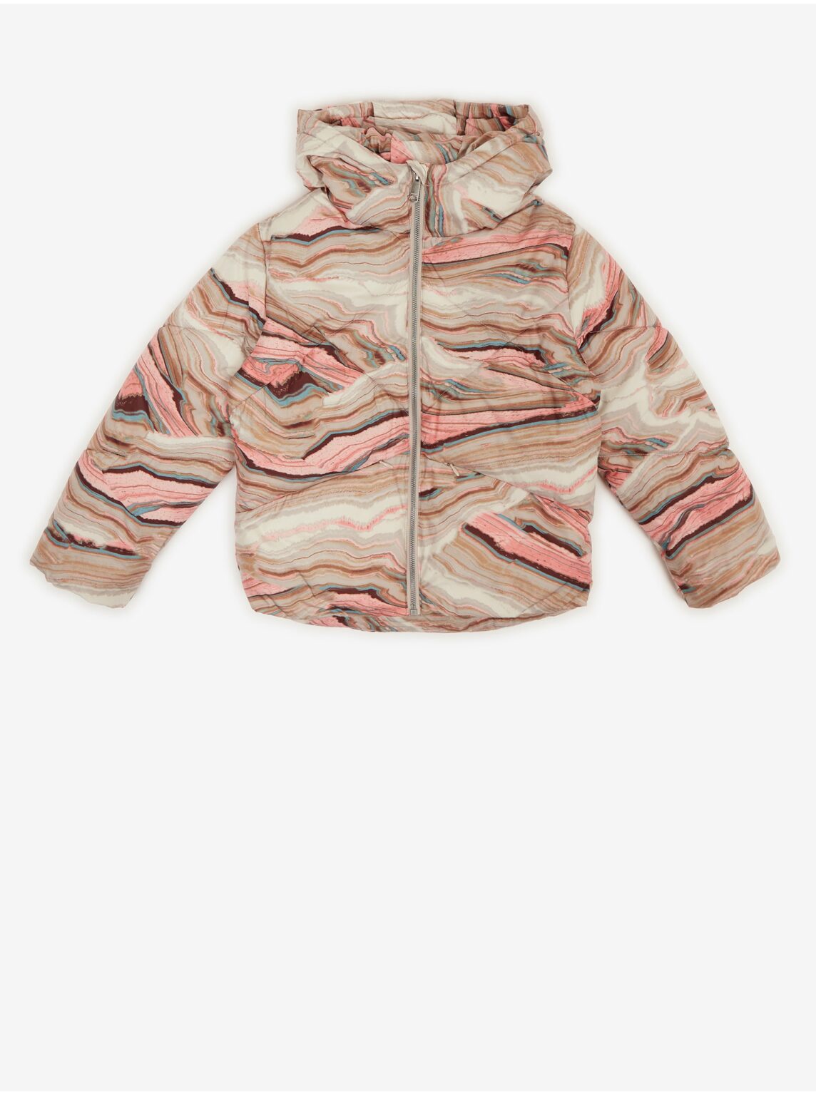 Pink-beige girl's patterned quilted jacket Tom Tailor - Girls