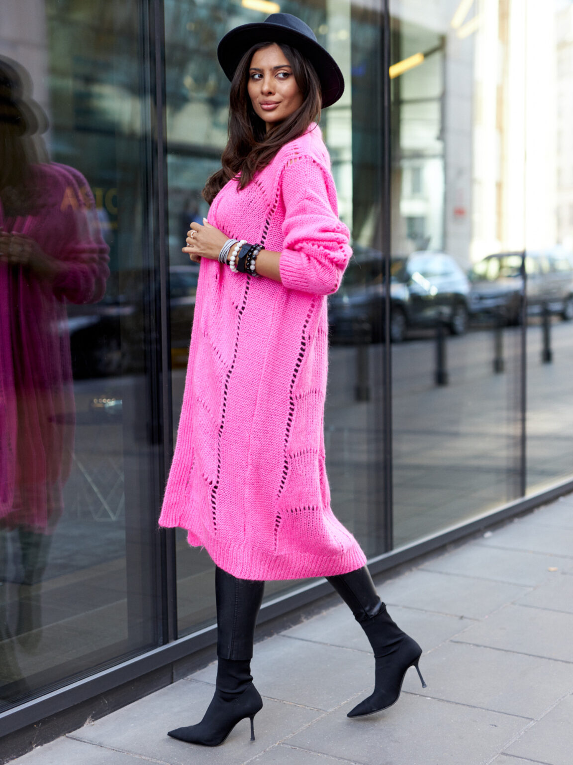 Pink cardigan By o la la cxp1126.hotpink