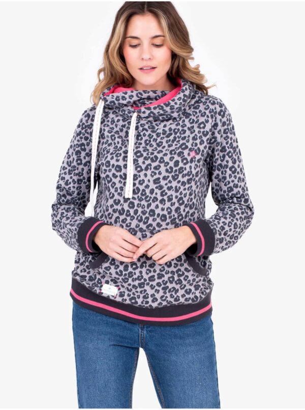 Pink-grey Womens Patterned Hoodie Brakeburn - Women Pink-grey Womens Patterned Hoodie Brakeburn - Women