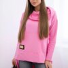 Pink hoodie with a long back