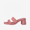 Pink leather heeled slippers Tamaris - Women's