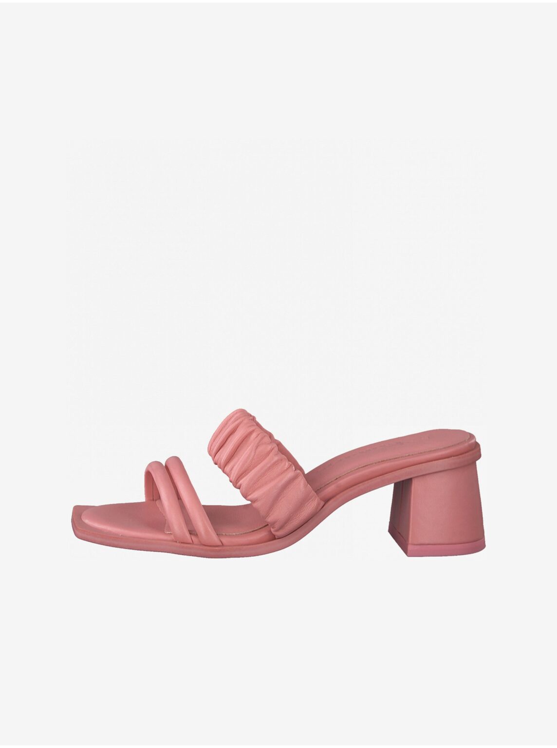 Pink leather heeled slippers Tamaris - Women's