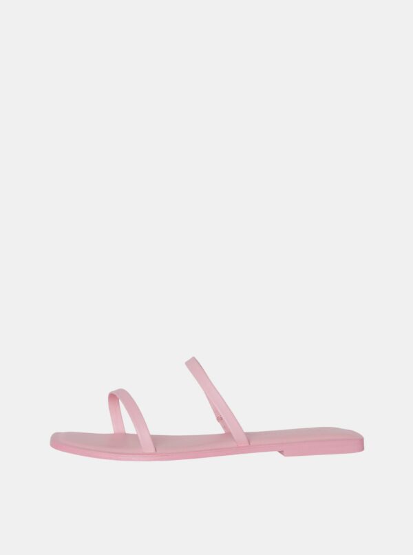 Pink leather slippers VERO MODA Dea - Women's