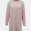 Pink long sweater with tally weijl stand-up collar