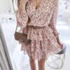 Pink mini dress with small flowers La Perla