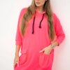 Pink neon dress with hood