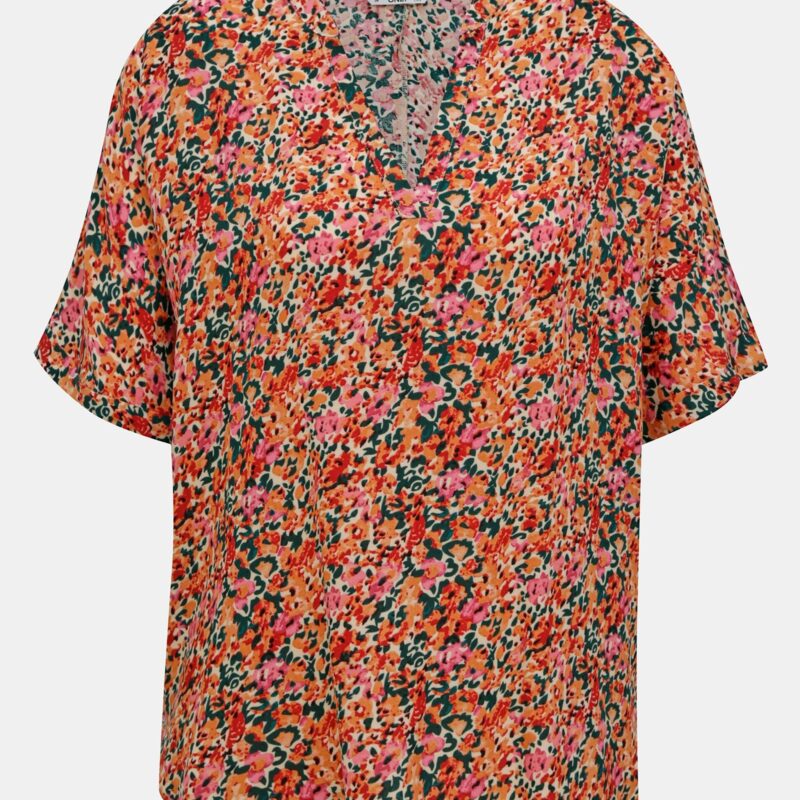 Pink-orange floral loose blouse ONLY Nova - Women