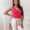 Pink ribbed top with straps Cocomore