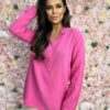 Pink shirt Och Bella BI-1144.hotpink