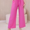 Pink viscose wide trousers