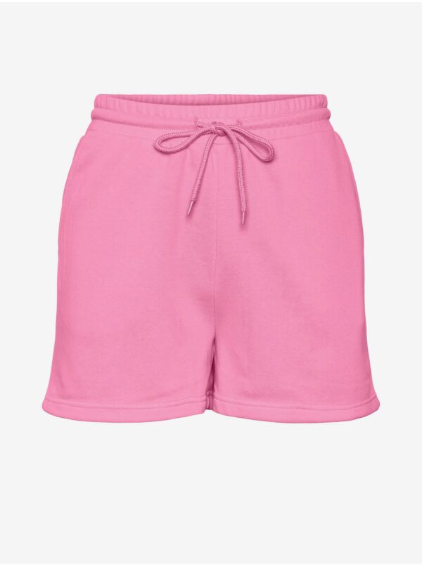 Pink women's basic sweat shorts Pieces Chilli - Women's