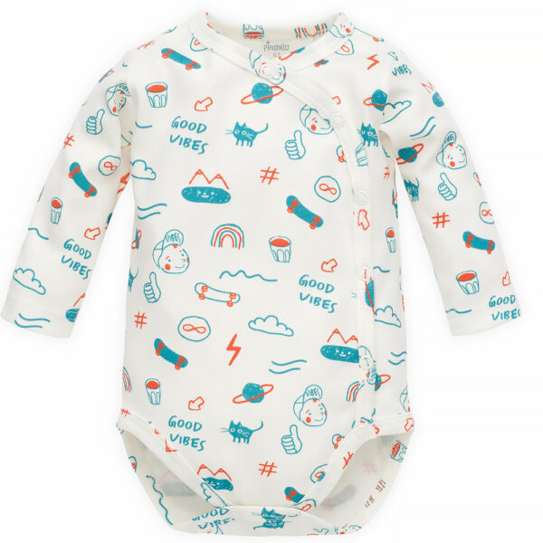 Pinokio Bodysuit Buttoned Long Sleeve Orange Flip