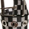 Plaid belt with eyelets black/white