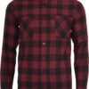 Plaid flannel shirt blk/burgundy