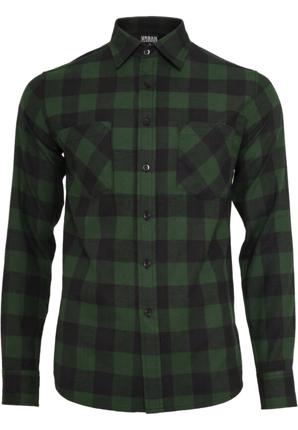 Plaid flannel shirt blk/forest