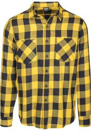 Plaid flannel shirt blk/honey