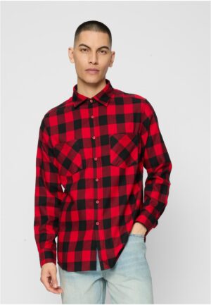 Plaid flannel shirt blk/red