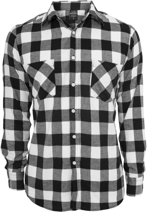 Plaid flannel shirt blk/wht