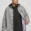 Plaid quilted shirt jacket black/white
