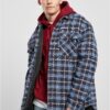 Plaid quilted shirt jacket light blue/navy blue