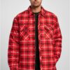 Plaid quilted shirt jacket red/black
