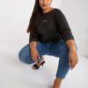 Plain khaki blouse in larger size with a small print