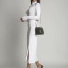 Plain long-sleeved turtleneck dress