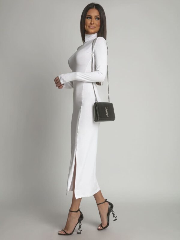 Plain long-sleeved turtleneck dress