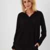 Plain viscose shirt - black