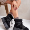 Platform snow boots with bindings black Izathiel