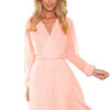 Pleated dress with a neckline and long sleeves Numoco