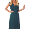 Pleated dress with ruffles and a Numoco neckline